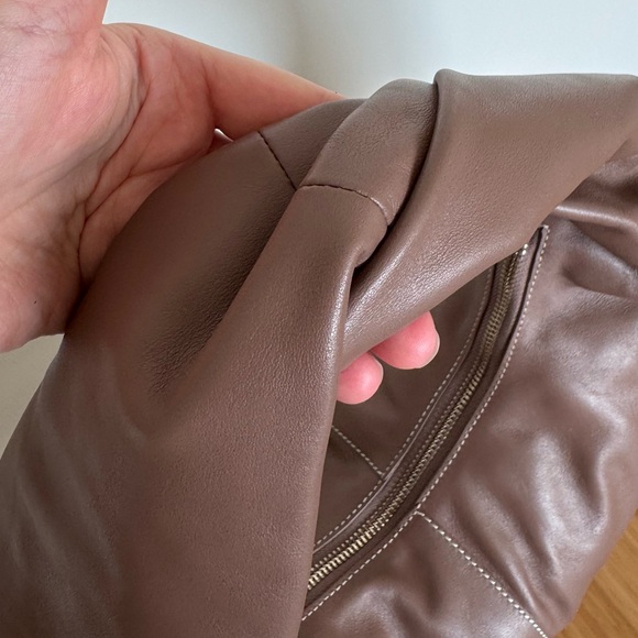 Yuzefi Chocolate Brown Real Leather Hobo Bag, shoulder bag - Picture 6 of 16